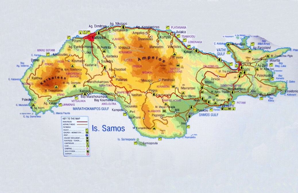 Karte der Insel Samos